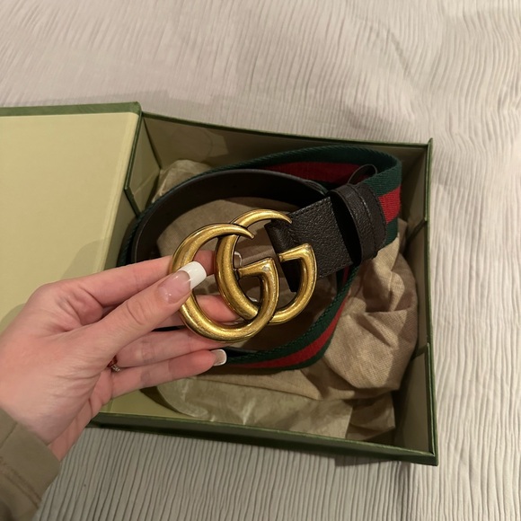 Gucci Web belt with Double G Buckle - Picture 2 of 8